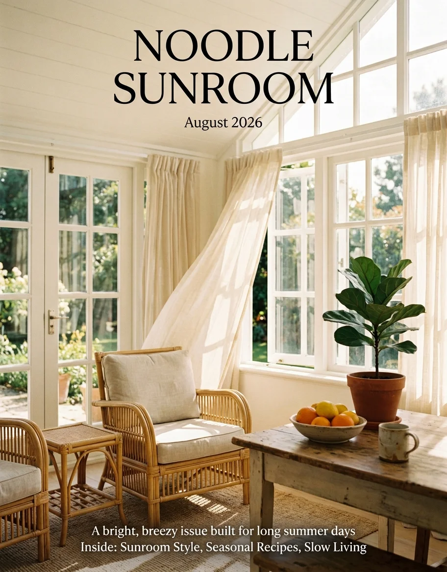 NOODLE SUNROOM – August 2026 NOODLE SUNROOM – August 2026